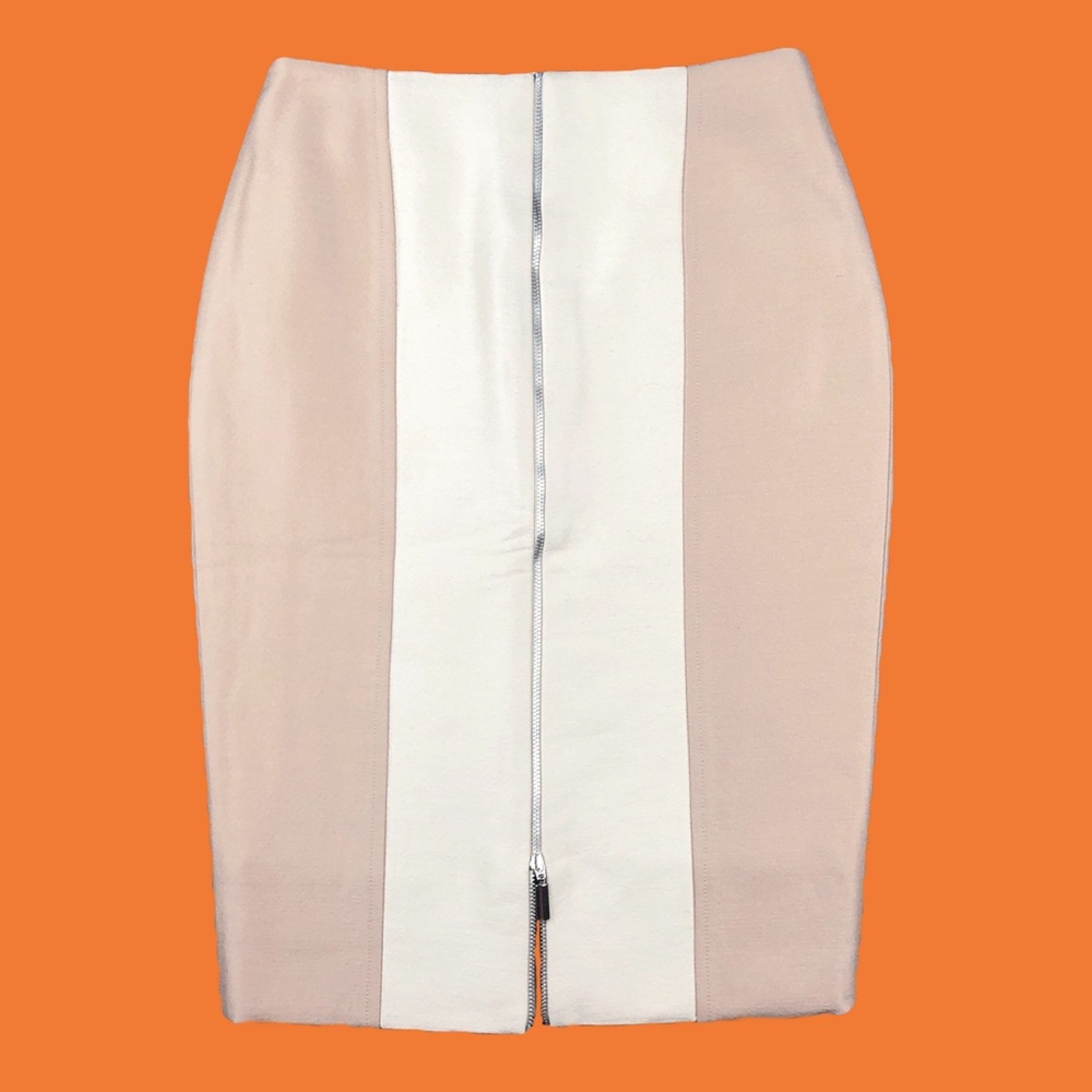Richard Nicoll Beige & Tan Two-Tone Pencil Skirt Size US 6